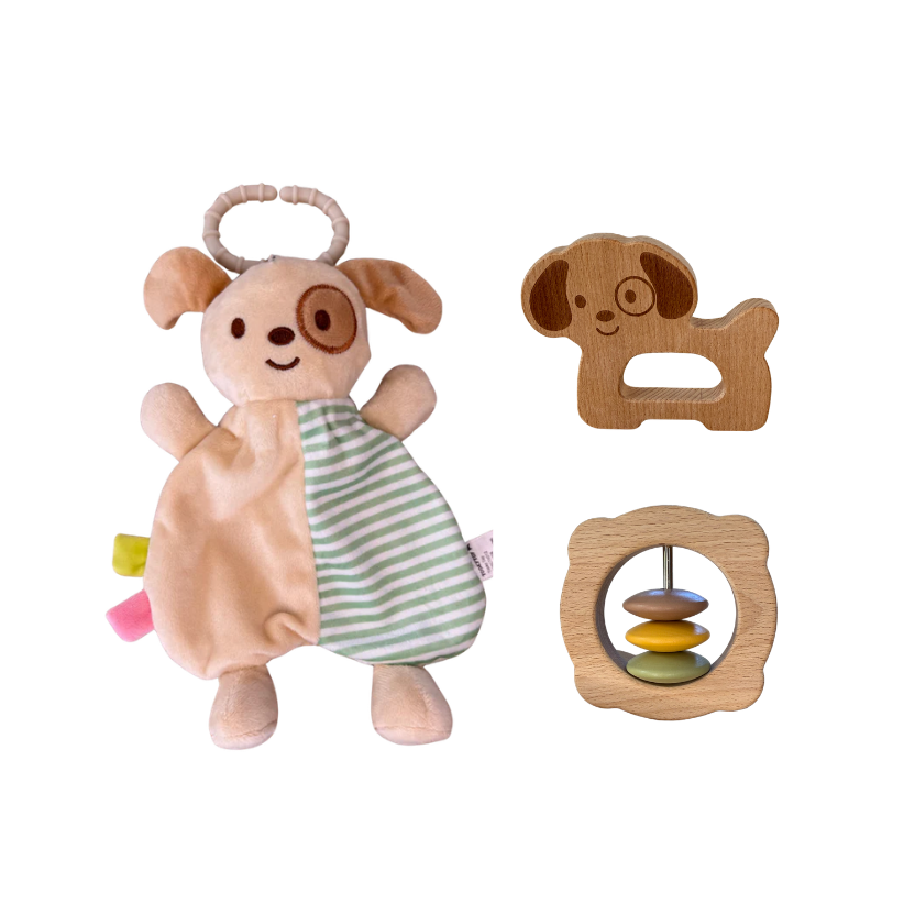 Lesene Montessori igrače za dojenčka - PAKET MINI 6m+