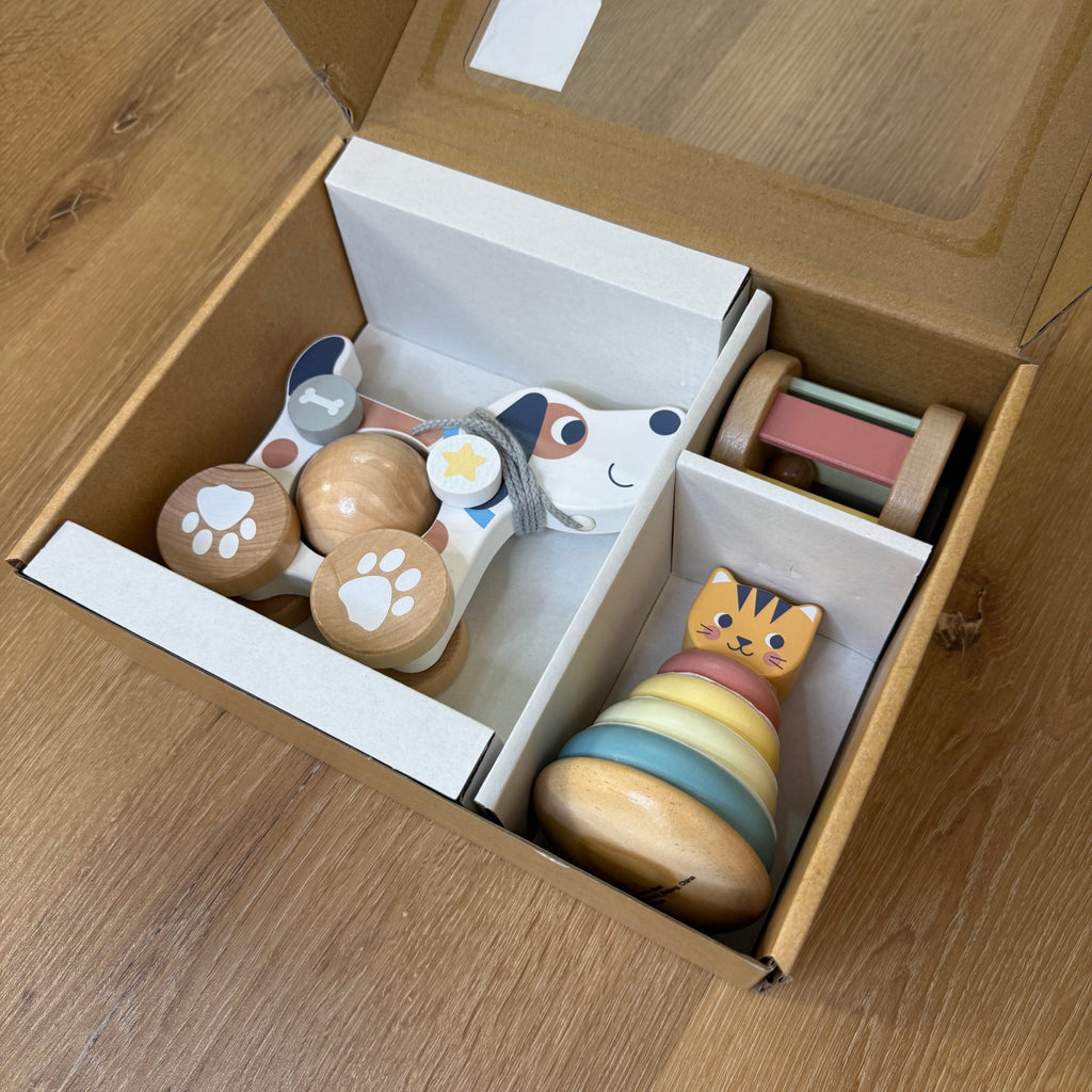 Montessori lesene didaktične igrače za dojenčke 12 mesecev – paket